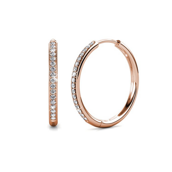 Cate & Chloe Bianca 18k White Gold Hoop Earrings with Swarovski Crystals (3 Colors) Via Walmart