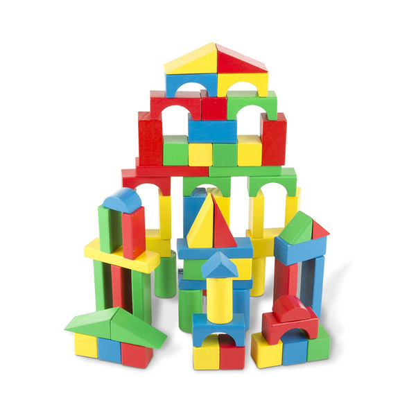 Melissa & Doug 100 Wooden Building Blocks Set Via Amazon