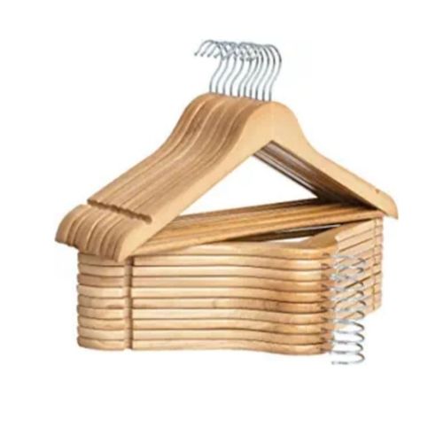 20 Pack Heavy Duty Clothes Hangers, Natural Wood Via Amazon