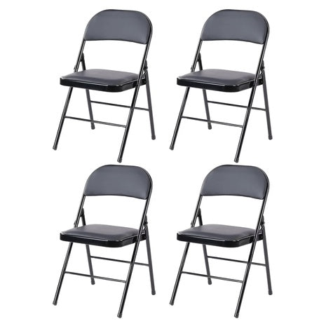 4 Folding Chairs with Padded Seats
