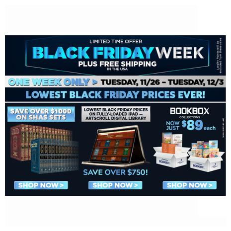 Artscroll's Black Friday Sale Is Live!