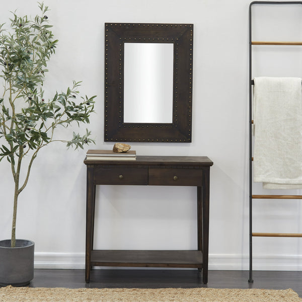 2 Drawers and 1 Shelf Console Table with Mirror