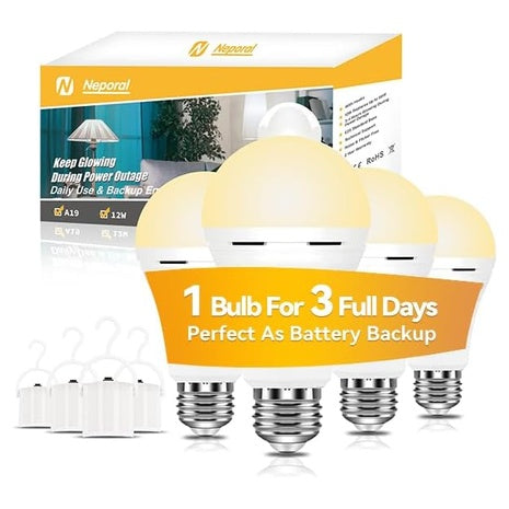 4 Rechargeable Emergency Light Bulbs