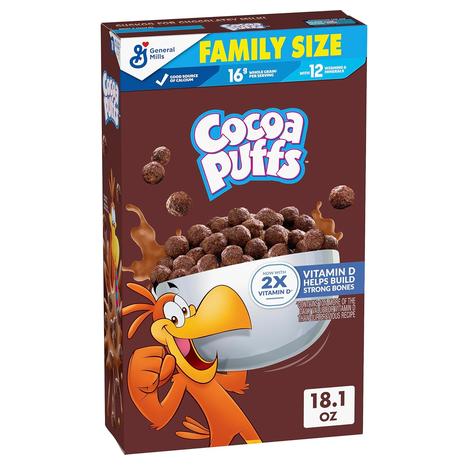 Family Sized Box of Cocoa Puffs Chocolate Breakfast Cereal