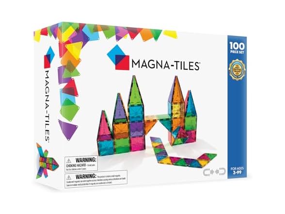 MAGNA-TILES Classic 100-Piece Magnetic Construction Set