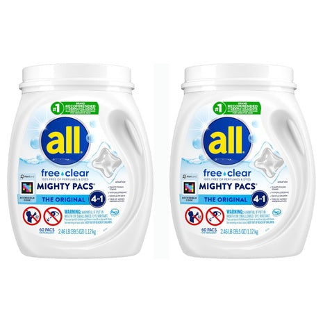 120 All Mighty Pacs Free Clear Laundry Detergent