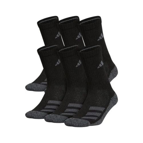 adidas Kids Cushioned Angle Stripe Crew Socks (6-Pair)