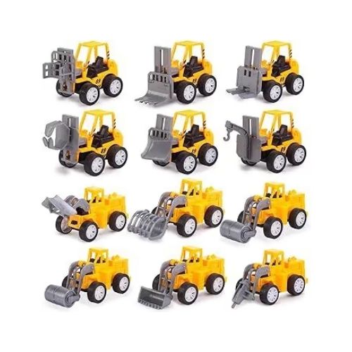 12 Pieces Mini Pull Back Construction Vehicles