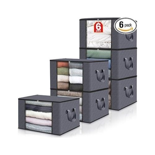 6 Pack Of Foldable Closet Storage Containers