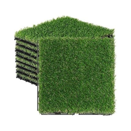 9 Pieces Artificial Grass Turf Tiles Interlocking Set