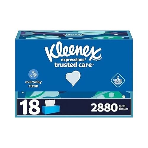 36 Flat Boxes Kleenex Expressions Trusted Care Facial Tissues