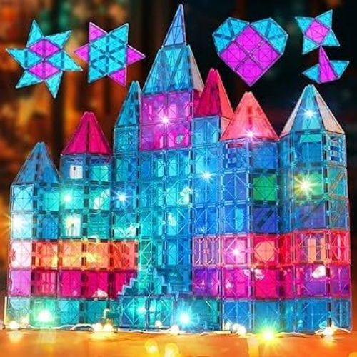 120 Pcs Magnetic Tiles With Light