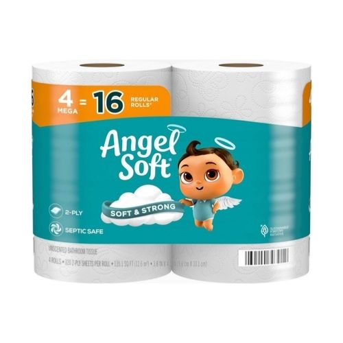 Angel Soft Toilet Paper (4 Mega Rolls = 16 Regular Rolls)