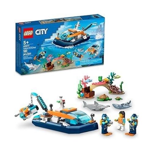 182-Pcs LEGO City Explorer Diving Boat Ocean Building Toy