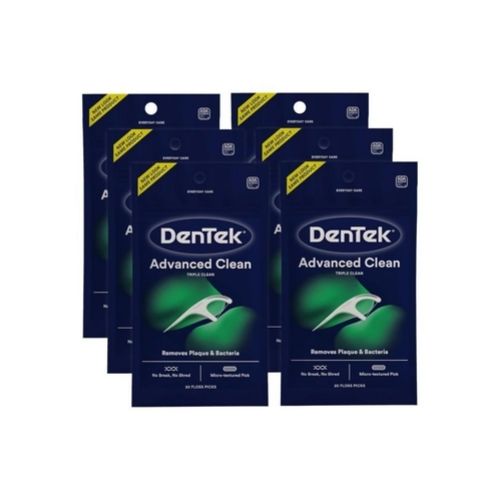 6 Pack Of 20 DenTek Triple Clean Advanced Clean Floss Picks