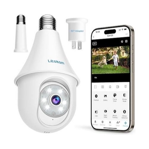 2K Light Bulb Security Camera