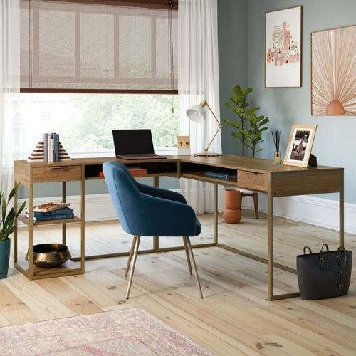 Sauder International Lux Modern L-Shaped Desk