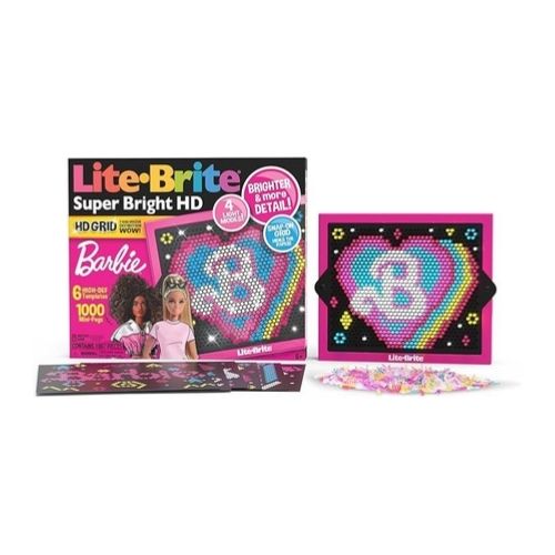 Lite Brite Super Bright HD, Barbie Edition - Creative Retro Light-Up Screen