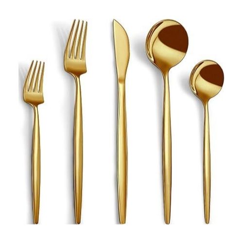 40-Piece Gold Stainless Steel Flatware Set