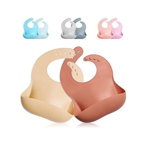 2 Pack Silicone Baby Bib