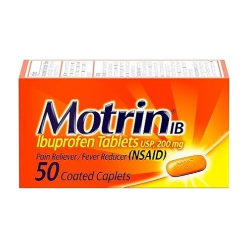 50 Motrin IB Ibuprofen 200mg Tablets