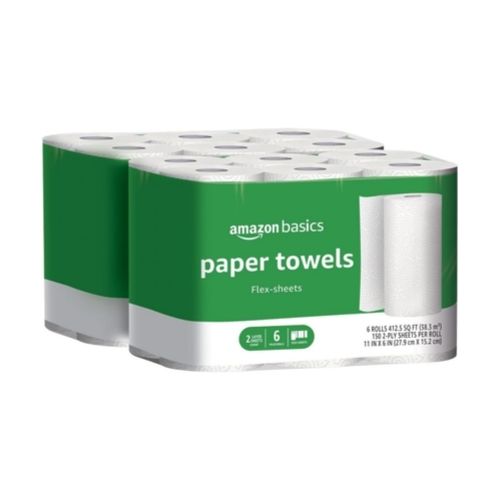 2-Ply Flex-Sheets Paper Towels 12 Basics Rolls = 32 Regular Rolls