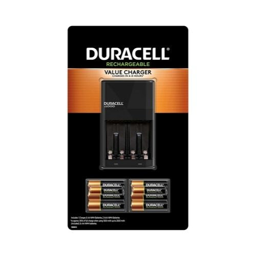 Duracell Charger for Rechargeable - Includes 6 AA and 2 AAA Pre-Charged Batteries