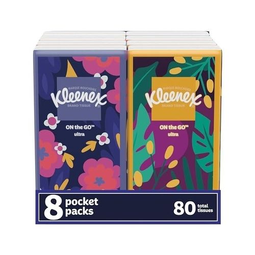 8 Packs Of Kleenex On-The-Go Facial Tissues