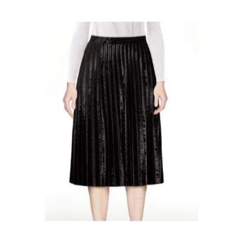 Time and Tru Women’s Velvet Pleated Midi Skirt