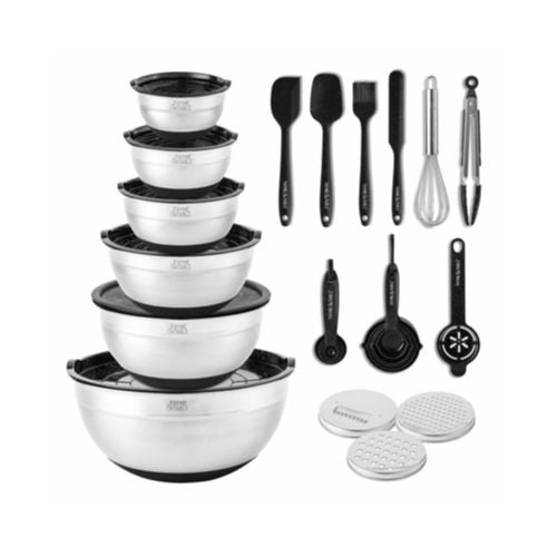 32 Piece Stainless Steel Mixing Bowls and Food Prep Set