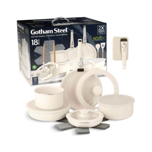 Gotham Steel 18 Piece Nonstick Aluminum Cookware and Kitchen Set