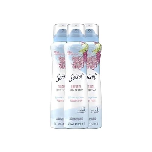 Secret Dry Spray Antiperspirant and Deodorant for Women (Pack of 3)