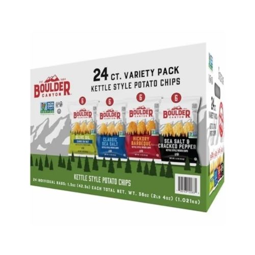 24 Snack Bags Of Boulder Canyon Potato Chip Variety Pack