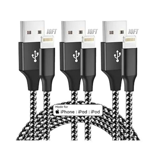 3-Pack 10-FT iPhone Charger