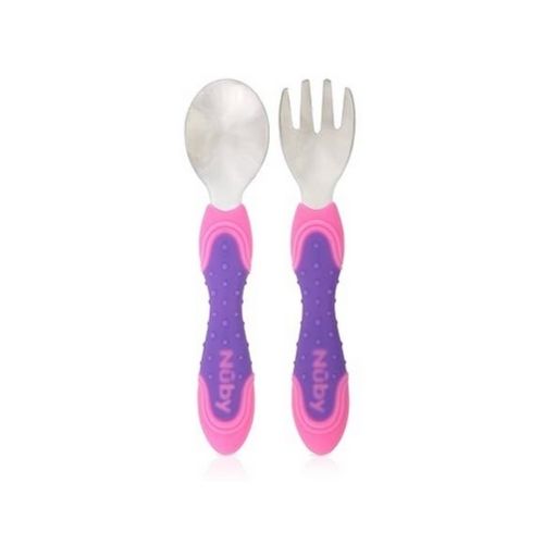 Nuby Stainless Steel Utensil, 2 Piece