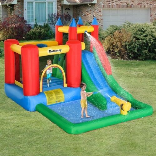 6-in-1 Kids Bounce House Inflatable Water Slide Jump Castle