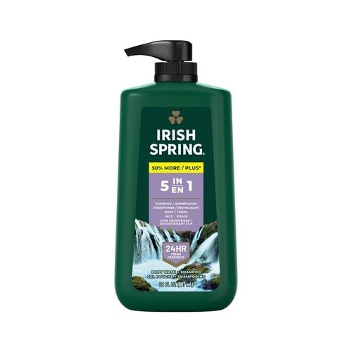 Irish Spring 5 In 1 Body Wash Shampoo 30oz Pump Bottle