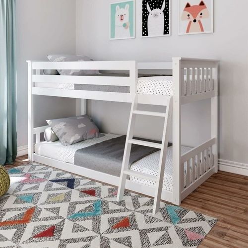 Max & Lily Twin Over Twin Low Bunk Bed