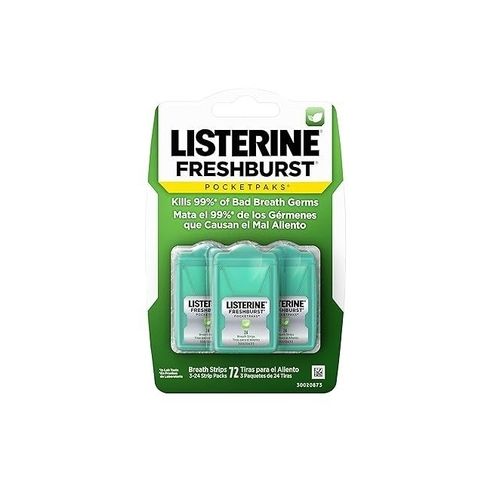 3 Packs of 24-Strips Each Listerine Freshburst Pocketpaks Breath Strips