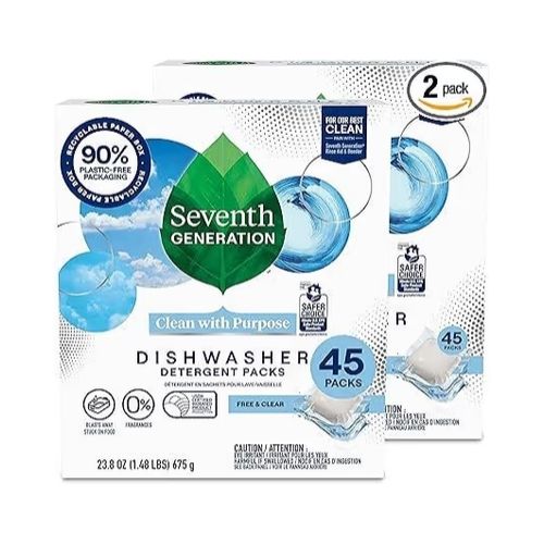 2 Packs of 45 Seventh Generation Dishwasher Detergent
