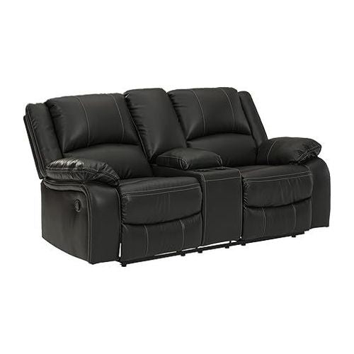 Faux Leather Manual Double Reclining Loveseat