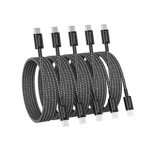 5-Pack 6 feet USB-C to USB-C Cable