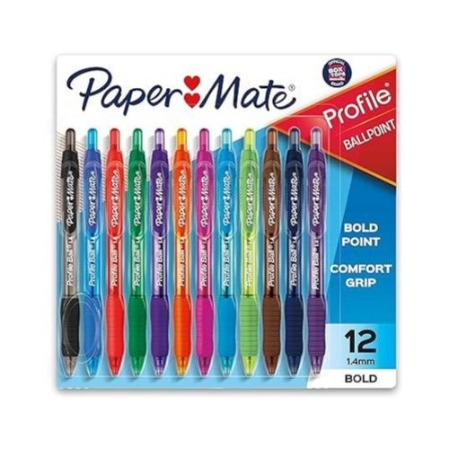 12 Count Paper Mate Profile Retractable Ballpoint Pens