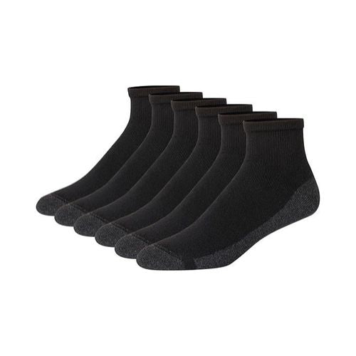 6 Pack Hanes Mens Max Cushioned Ankle Socks
