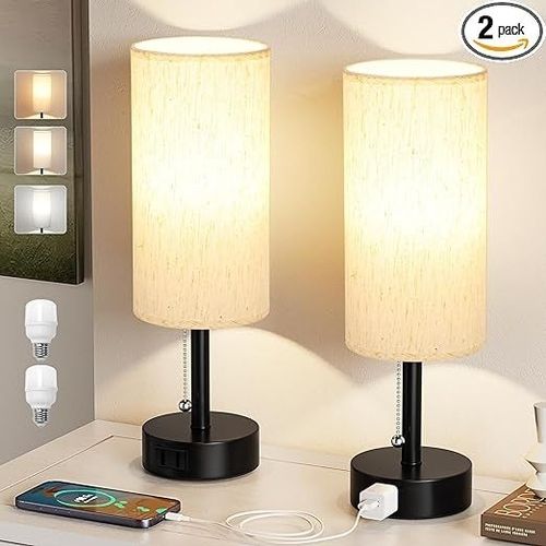 Set of 2 Bedside Table Lamps