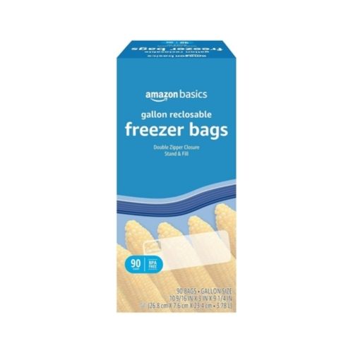 90 Count Amazon Basics Freezer Gallon Bags