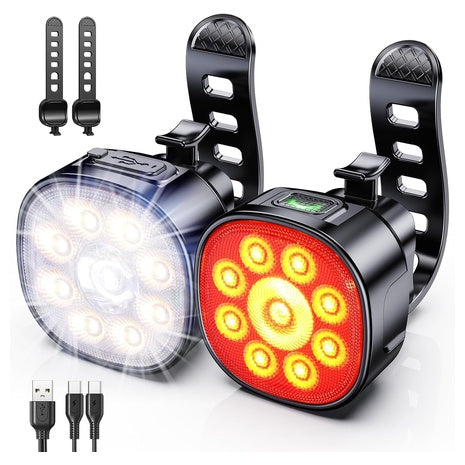 Rechargeable Bike Lights with 8 Modes
