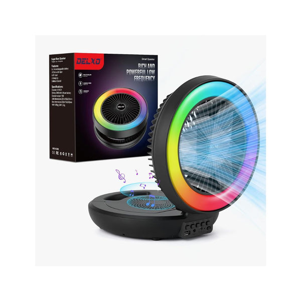 Bluetooth Speaker with Desk Fan & Night Light