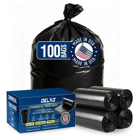 100 30-33 Gallon Heavy Duty Trash Bags