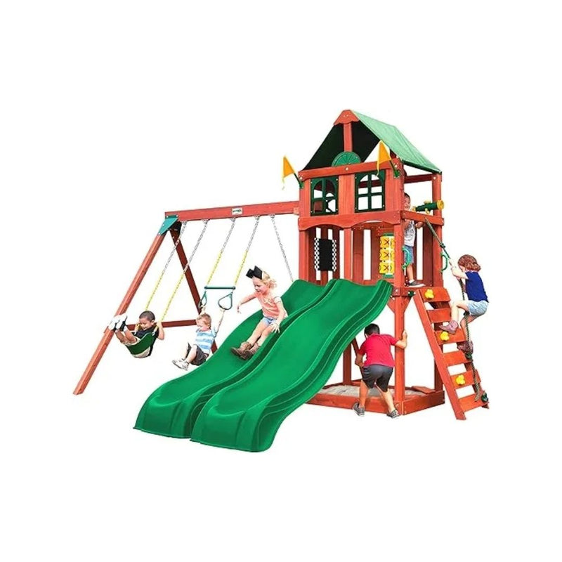 Gorilla Playmaker Deluxe Wooden Swing Set